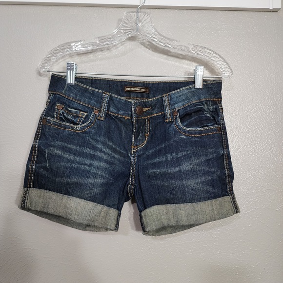 Underground Pants - Underground Soul Women's Jean Shorts Size 7 Rolled Up Cuffed Boho Western